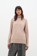 InWear Zauloiw High Neck Pullover Kvinde Beige Melange Rullekraver Cla...