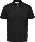 Selected Homme Slhfave ZIP SS Polo Noos Mand Sort Kortærmede Poloer St...