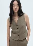 MANGO Micro Houndstooth Suit Vest Kvinde Beige - Khaki Veste Str L - h...