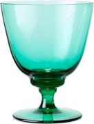 Holmegaard Flow Glas på fod 35 cl Emerald Green Grøn Str H:12 Ø:10 cm ...