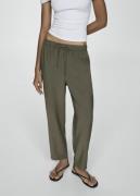 MANGO Drawstring Jogger Trousers Kvinde Beige - Khaki Sweatpants Str M...