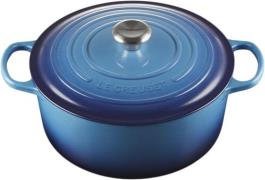 Le Creuset Rund Gryde 24 Azure Signa Azure Blue Str 24cm - Gryder hos ...