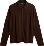 J. Lindeberg Kaleb Merino Zip Cardigan Mand Bitter Chocolate Cardigans...