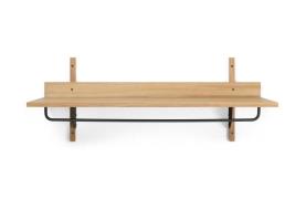 ferm LIVING Sector Rack Shelf Oak/black Brass Str H34 x B87 x D37 cm -...