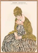 Poster & Frame Egon Schiele Edith in Striped Dress Flerfarvet Str A5 -...