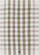 Lexington Checked Linen/cotton Kitchen Towel Olive/white/brown Str 50x...