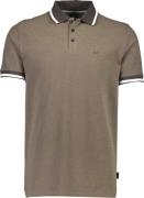 Lindbergh Cotton Pique Polo S/S Mand Dk Brown Mix Kortærmede Poloer St...