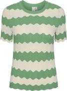 YAS Yasbee SS Knit TOP Kvinde Green Bee/birch Kortærmet Strik Str L - ...