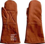 Veark Brown Heat Mittens - Rawhide Leather, With Canvas Brown - Køkken...