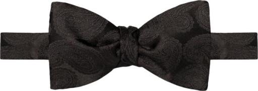 ETON Black Solid Silk Bow Tie Self Tied One Size - Slips Silke hos Mag...