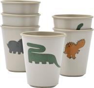 Liewood Lana Cup 6pack Dinosaurs / Mist-on ONE SIZE - Kopper hos Magas...