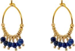 BeChristensen Mathilde Lapis Lazuli Earrings Gold 15mm - Creoler hos M...