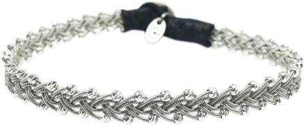 BeChristensen Maria Facet Silver Beads Black L (20-21cm) - Kædearmbånd...