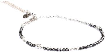 BeChristensen Abby Facet Hematite Silver One Size - Perlearmbånd hos M...