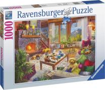 Ravensburger puslespil Cozy Cabin 1000p - Puslespil hos Magasin