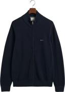 Gant Cotton Pique ZIP Cardigan Mand Evening Blue Cardigans Str XL - ho...