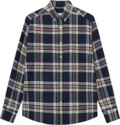 Forét Hornet Flannel Shirt Mand Navy Overshirts Str L - hos Magasin