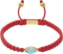 Nialaya Men's Red String Bracelet With Gold Plated Evil Eye XL - Armbå...