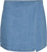 Something New Snalex HW Miini Denim Skort ITY Kvinde Light Blue Denim ...