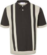 Selected Homme Slhmattis SS Knit Colorblock Polo Mand Chocolate Torte/...