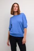 Kaffe Kalone Knit Pullover 1/2 SL Kvinde Ultramarine Kortærmet Strik S...