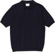 Norse Projects Leif Cotton Linen Polo Mand Blå Kortærmede Poloer Str M...