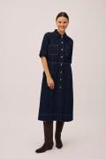 Magasin Esther 1G Kvinde Dark Blue Denim Midi Kjoler Str L Bomuld