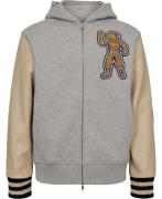 BILLIONAIRE BOYS CLUB Standing Astro Leather Sleeve Hoodie Mand Heathe...