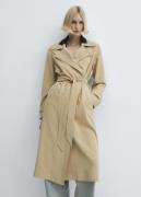 MANGO Flowy Lapel Trench Kvinde Light Beige Trenchcoats Str L - hos Ma...