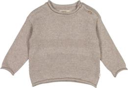 Wheat Strik Pullover Gunnar Str 2 år / 92 cm - Warm Grey Melange Strik...