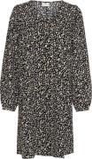 Kaffe Kamalene Dress Kvinde Black/white/gold Print Korte Kjoler Str 40...