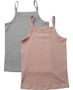 Magasin Girls Tanktops 2pack Str 4 Light Grey Melange Undertrøjer Bomu...