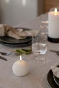 Uyuni LED Round Candle, Nordic White, Glitter, 7x7 cm White - Led Stea...