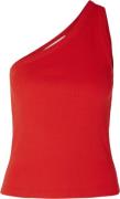 Selected Femme Slfanna ONE Shoulder TOP Kvinde Flame Scarlet Tanktoppe...