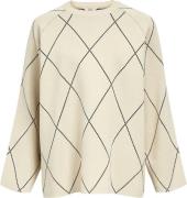 Object Objester LS Knit TOP AOP Noos Kvinde Sandshell/black Big Check ...