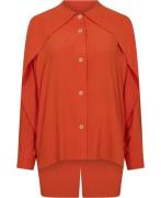 La Femme Rousse Agnes Shirt Kvinde Orange Langærmede Skjorter Str L - ...