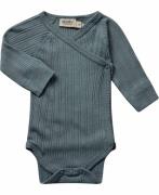 MarMar Copenhagen Belito Str 0M/50 - Blue Dove Langærmede Bodies hos M...