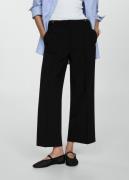 MANGO Buttons Straightfit Trousers Kvinde Black Bukser Med Lige Ben Pl...