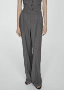 MANGO Pinstripe Suit Trousers Kvinde 92 Bukser Med Brede Ben Str 40 - ...