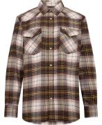 Wrangler Western_Shirt Gingerbread Mand Nutmeg,Elk Brown Langærmede Sk...