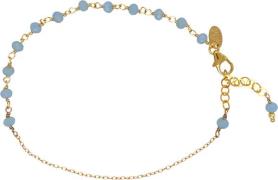 BeChristensen Anne Blue Aqua Calcedony Bracelet Gold One Size - Kædear...