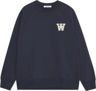 Wood Wood Wwnoel AA Chest Print Sweatshirt Mand Navy Sweatshirts Str L...