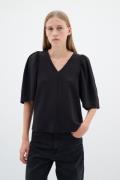 InWear Becentiw Blouse Kvinde Black Kortærmede T-shirts Regular Fit St...