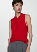 MANGO Fine Knit Polo Neck Vest Kvinde Red Overgangsjakker Str L - hos ...