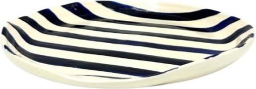 Familianna Stripe Side Plate Organic Royal Blue Stripes Str D: 22 cm -...