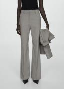 MANGO Highwaist Flared Trousers Kvinde Lt Pastel Grey Flare Bukser Str...