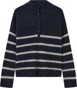 Mos Mosh Mmbryna Thora Stripe Knit Kvinde Salute Navy Sweaters Str L -...