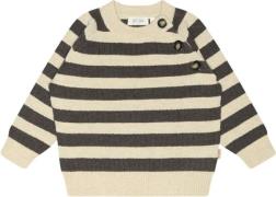 PETIT PIAO Oneck Knit Light Sweater Str 92 cm - Dark Oak/off Whit Stri...