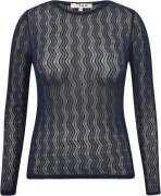 A-VIEW Evalla Blouse Kvinde Navy Langærmede Bluser Str 40 - hos Magasi...