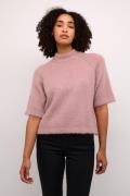 Kaffe Kaemilie Knit Pullover Kvinde Mesa Rose Melange Langærmede Bluse...